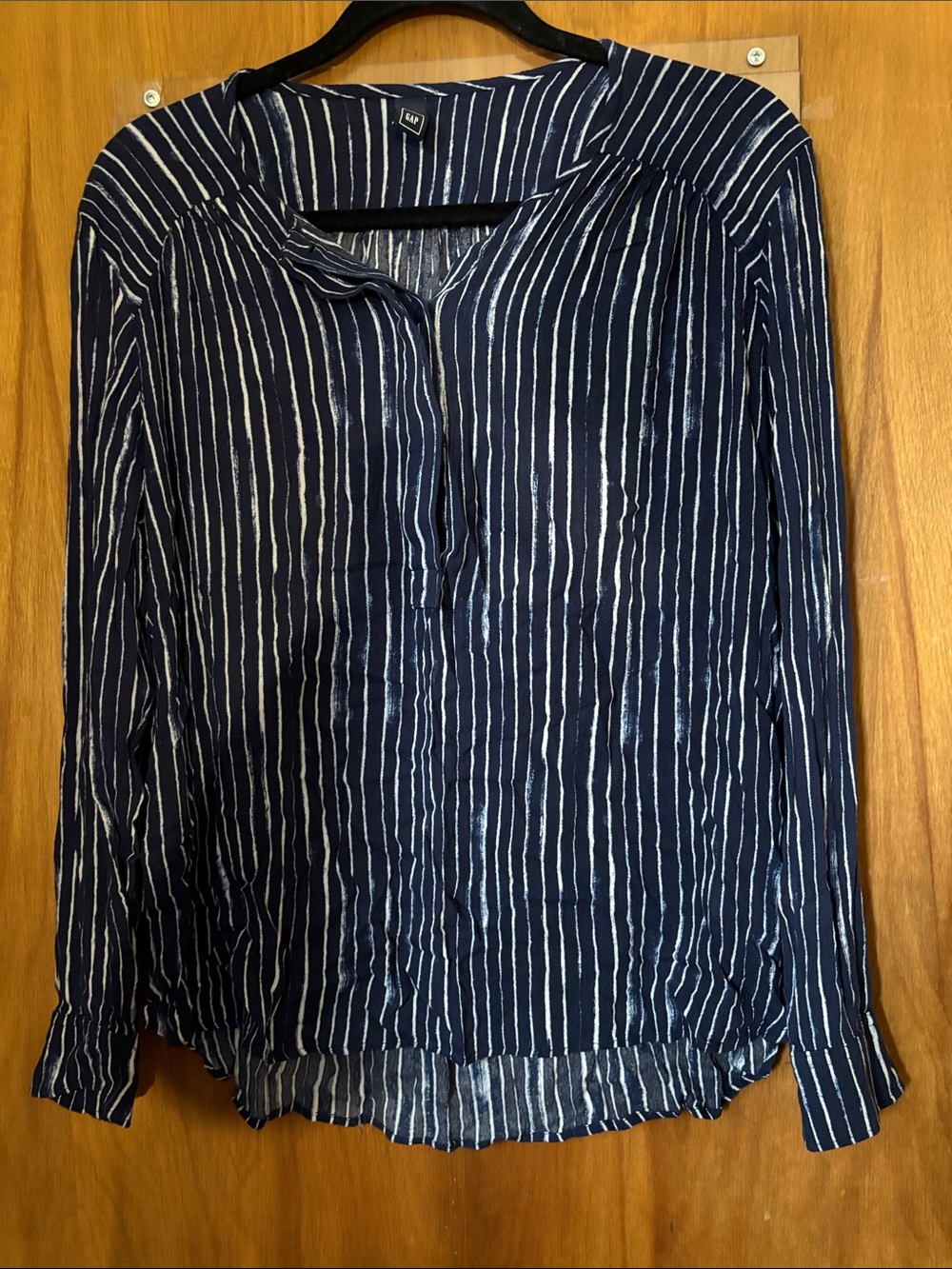 GAP Navy Blue Vertical Stripe Shirt